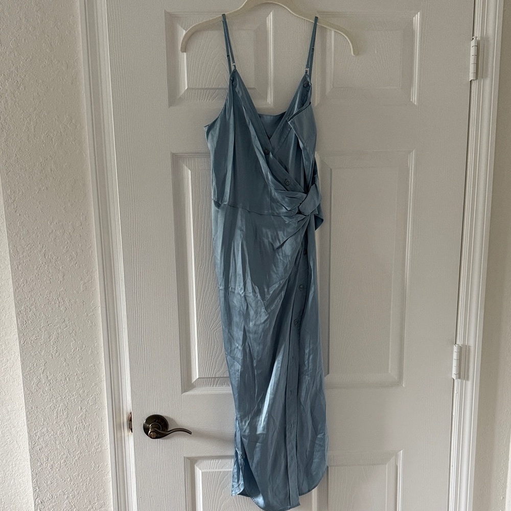 NWT Alexander Wang T Slip Midi Dress in Light Blue - Picture 4 of 5